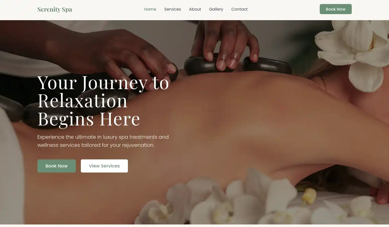 Serenity Spa & Wellness - HTML & Tailwind CSS